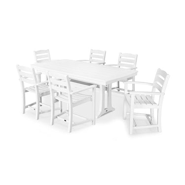 POLYWOOD La Casa Cafe 7 Piece Arm Chair Dining Set - White
